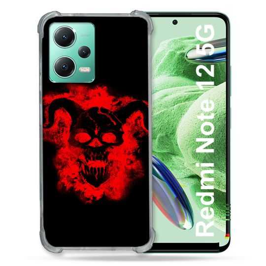 Coque Renforcée En Verre Trempé Pour Xiaomi Redmi Note 12 5G Tete de Mort Diable