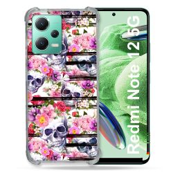 Coque Renforcée En Verre Trempé Pour Xiaomi Redmi Note 12 5G Tete de Mort Pattern