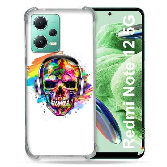 Coque Renforcée En Verre Trempé Pour Xiaomi Redmi Note 12 5G Tete de Mort Tag