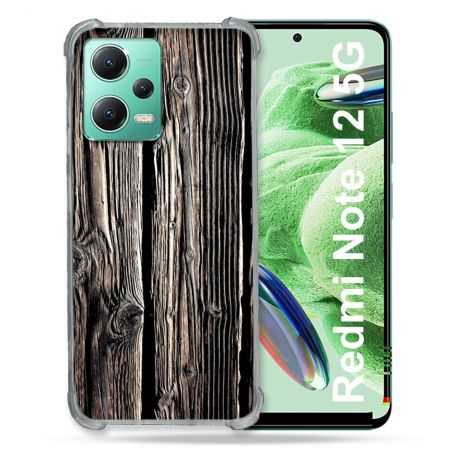 Coque Renforcée En Verre Trempé Pour Xiaomi Redmi Note 12 5G Texture Bois