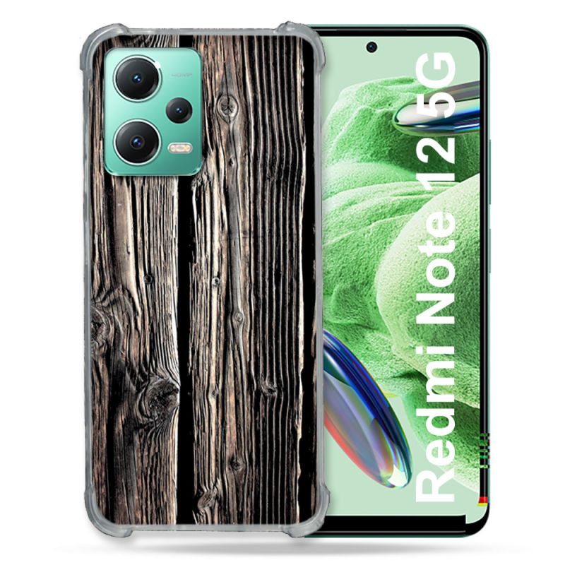 Coque Renforcée En Verre Trempé Pour Xiaomi Redmi Note 12 5G Texture Bois