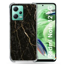 Coque Renforcée En Verre Trempé Pour Xiaomi Redmi Note 12 5G Texture Marbre Noir