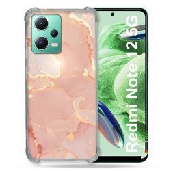 Coque Renforcée En Verre Trempé Pour Xiaomi Redmi Note 12 5G Texture Marbre Rose