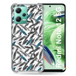 Coque Renforcée En Verre Trempé Pour Xiaomi Redmi Note 12 5G Texture Plume Canard