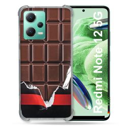 Coque Renforcée En Verre Trempé Pour Xiaomi Redmi Note 12 5G Texture Trompe Oeil Chocolat