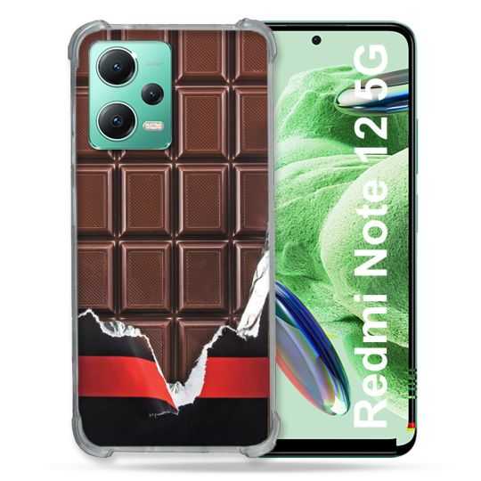 Coque Renforcée En Verre Trempé Pour Xiaomi Redmi Note 12 5G Texture Trompe Oeil Chocolat