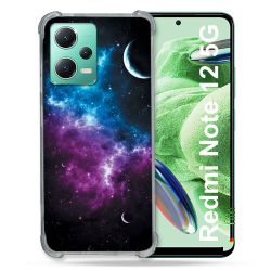 Coque Renforcée En Verre Trempé Pour Xiaomi Redmi Note 12 5G Univers Bleu Violet