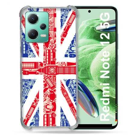 Coque Renforcée En Verre Trempé Pour Xiaomi Redmi Note 12 5G Voyage Angleterre Blanc