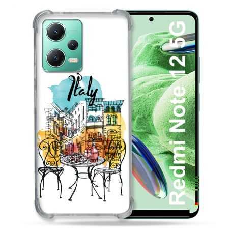 Coque Renforcée En Verre Trempé Pour Xiaomi Redmi Note 12 5G Voyage Italie Vintage