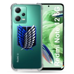 Coque Transparente Renforcée En Verre Trempé Pour Xiaomi Redmi Note 12 5G Attaque Titan Logo
