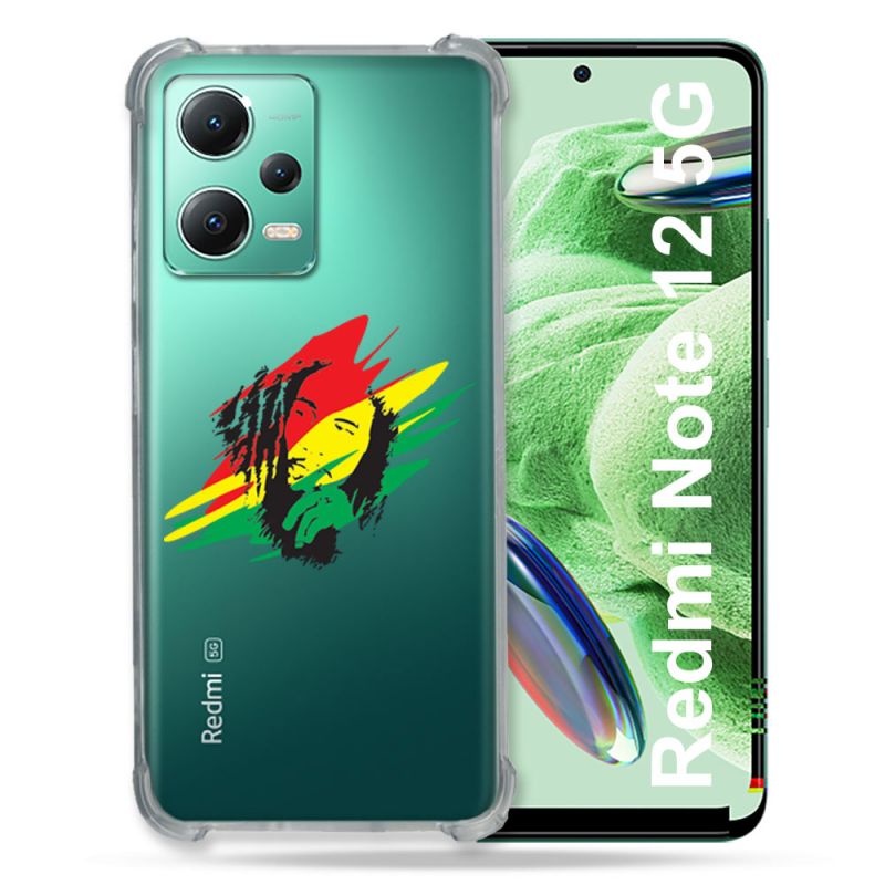 Coque Transparente Renforcée En Verre Trempé Pour Xiaomi Redmi Note 12 5G Bob Marley Graf