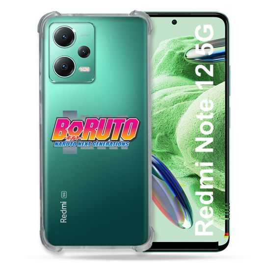 Coque Transparente Renforcée En Verre Trempé Pour Xiaomi Redmi Note 12 5G Boruto Logo