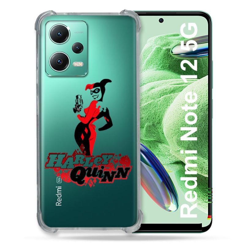Coque Transparente Renforcée En Verre Trempé Pour Xiaomi Redmi Note 12 5G Harley Quinn