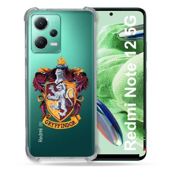 Coque Transparente Renforcée En Verre Trempé Pour Xiaomi Redmi Note 12 5G Harry Potter Griffindor