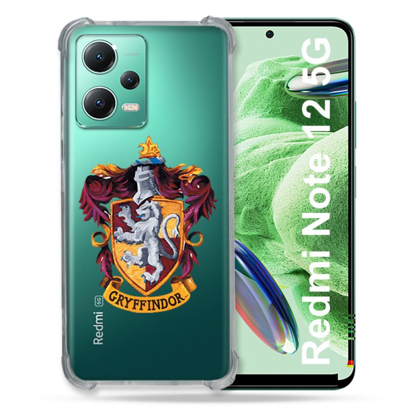 Coque Transparente Renforcée En Verre Trempé Pour Xiaomi Redmi Note 12 5G Harry Potter Griffindor