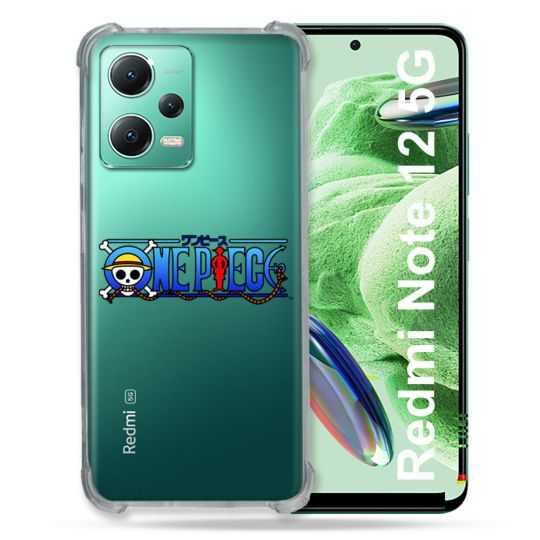 Coque Transparente Renforcée En Verre Trempé Pour Xiaomi Redmi Note 12 5G One Piece Logo