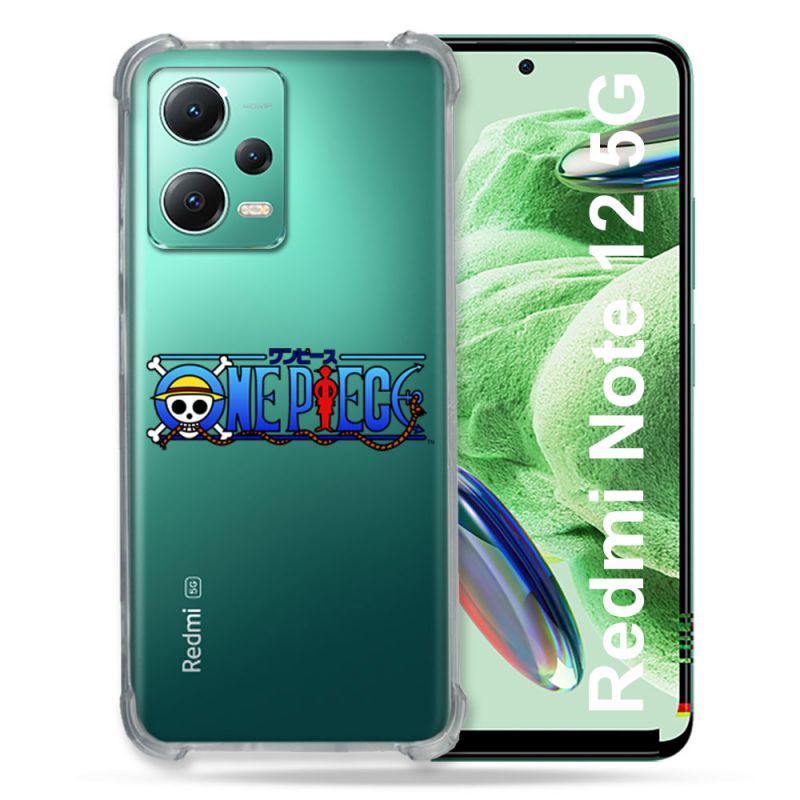 Coque Transparente Renforcée En Verre Trempé Pour Xiaomi Redmi Note 12 5G One Piece Logo