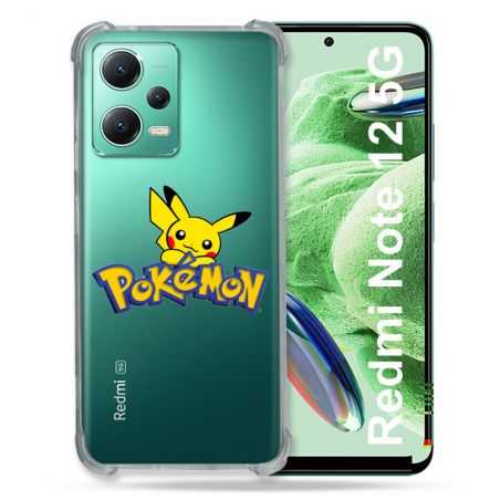 Coque Transparente Renforcée En Verre Trempé Pour Xiaomi Redmi Note 12 5G Pokemon