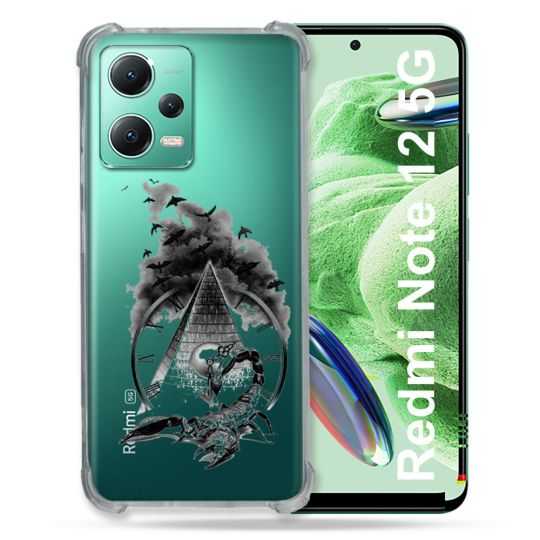 Coque Transparente Renforcée En Verre Trempé Pour Xiaomi Redmi Note 12 5G Scorpion