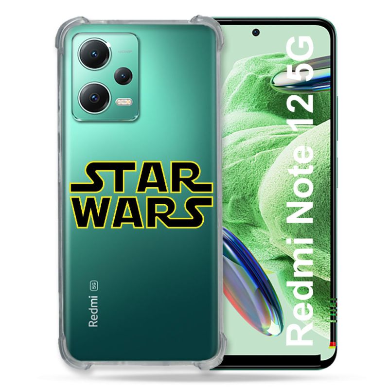 Coque Transparente Renforcée En Verre Trempé Pour Xiaomi Redmi Note 12 5G Star Wars
