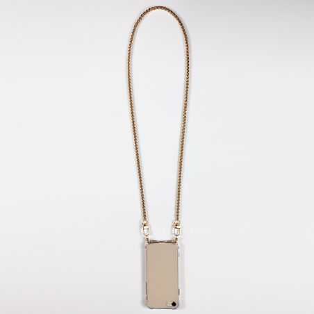 Coque Transparente Renforcée En Verre Trempé Pour Xiaomi Redmi Note 12 5G Lanière / Cordon Metal Serpent Or