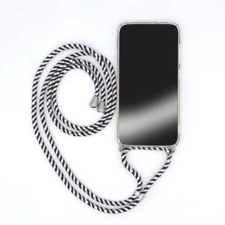 Coque Transparente Renforcée En Verre Trempé Pour Xiaomi Redmi Note 12 5G Lanière Cordon Rayé