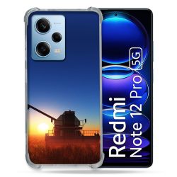 Coque Renforcée En Verre Trempé Pour Xiaomi Redmi Note 12 Pro 5G Agriculture Moissonneuse Soleil