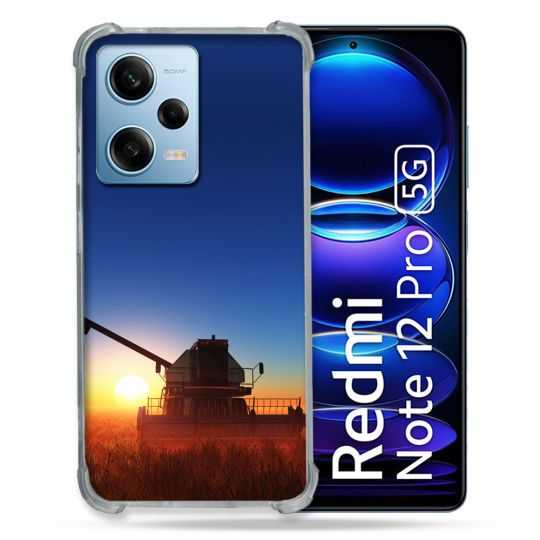 Coque Renforcée En Verre Trempé Pour Xiaomi Redmi Note 12 Pro 5G Agriculture Moissonneuse Soleil