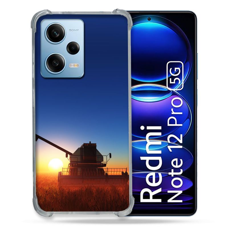 Coque Renforcée En Verre Trempé Pour Xiaomi Redmi Note 12 Pro 5G Agriculture Moissonneuse Soleil
