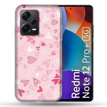 Coque Renforcée Pour Xiaomi Redmi Note 12 Pro Plus 5G Amour Ptis Coeurs