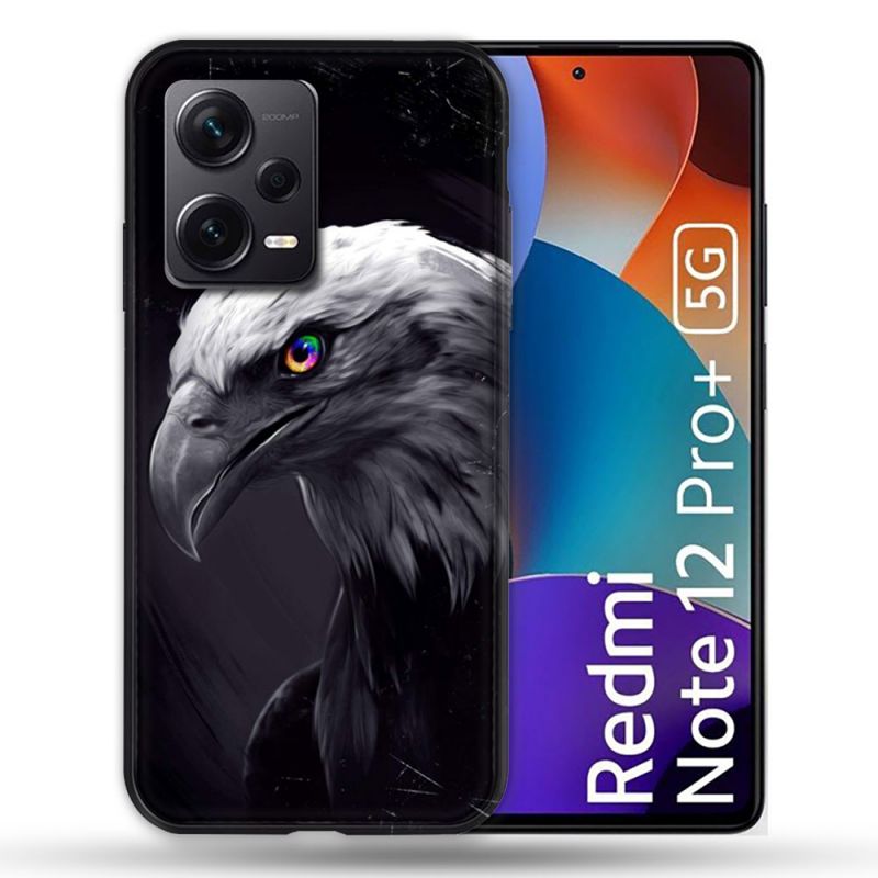 Coque Renforcée Pour Xiaomi Redmi Note 12 Pro Plus 5G Animal Aigle Royal Noir
