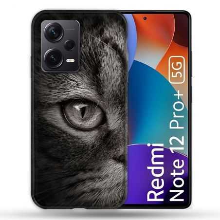 Coque Renforcée Pour Xiaomi Redmi Note 12 Pro Plus 5G Animal Chat Gris