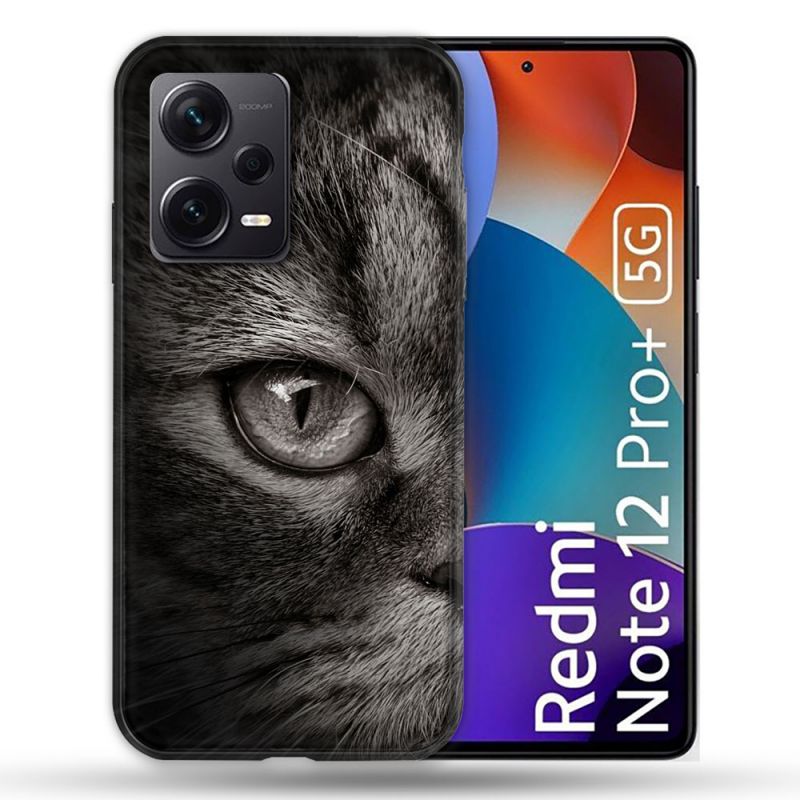 Coque Renforcée Pour Xiaomi Redmi Note 12 Pro Plus 5G Animal Chat Gris
