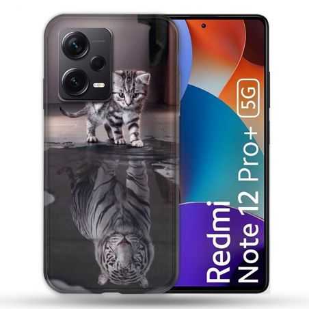Coque Renforcée Pour Xiaomi Redmi Note 12 Pro Plus 5G Animal Chat Reflet
