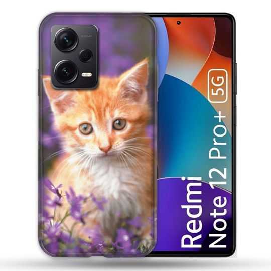 Coque Renforcée Pour Xiaomi Redmi Note 12 Pro Plus 5G Animal Chat Violet