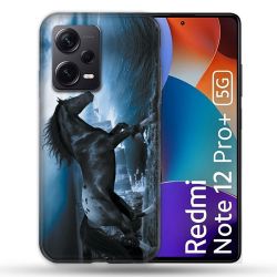 Coque Renforcée Pour Xiaomi Redmi Note 12 Pro Plus 5G Animal Cheval Noir