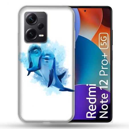 Coque Renforcée Pour Xiaomi Redmi Note 12 Pro Plus 5G Animal Dauphin Duo