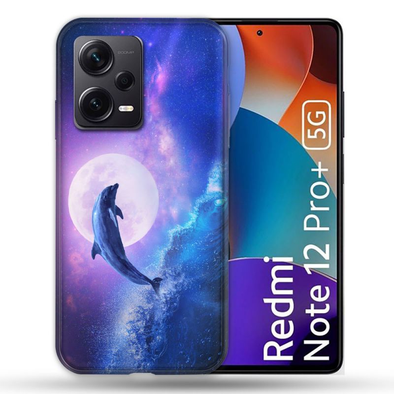 Coque Renforcée Pour Xiaomi Redmi Note 12 Pro Plus 5G Animal Dauphin Vague