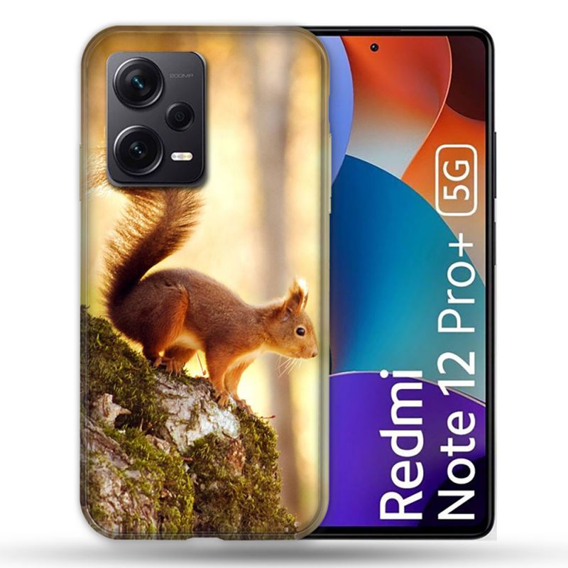 Coque Renforcée Pour Xiaomi Redmi Note 12 Pro Plus 5G Animal Ecureuil Bois