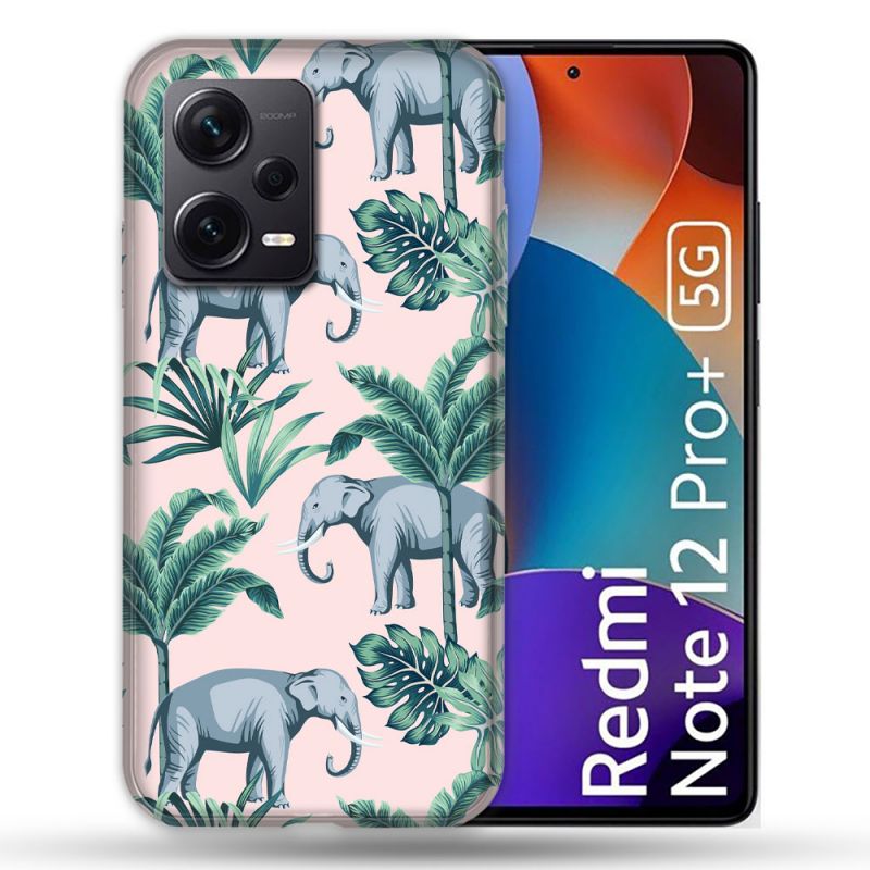 Coque Renforcée Pour Xiaomi Redmi Note 12 Pro Plus 5G Animal Elephant Pattern