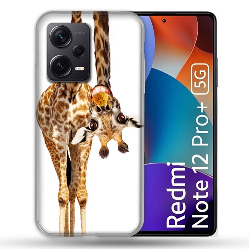 Coque Renforcée Pour Xiaomi Redmi Note 12 Pro Plus 5G Animal Girafe Blanche