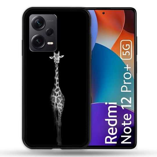 Coque Renforcée Pour Xiaomi Redmi Note 12 Pro Plus 5G Animal Girafe Noire