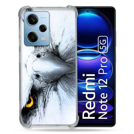 Coque Renforcée En Verre Trempé Pour Xiaomi Redmi Note 12 Pro 5G Animal Aigle Royal Blanc
