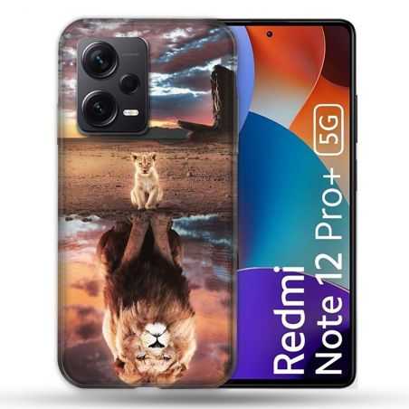 Coque Renforcée Pour Xiaomi Redmi Note 12 Pro Plus 5G Animal Lion Reflet