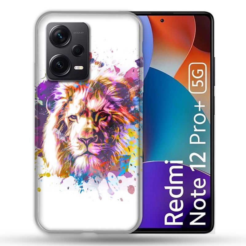 Coque Renforcée Pour Xiaomi Redmi Note 12 Pro Plus 5G Animal Lion Tag