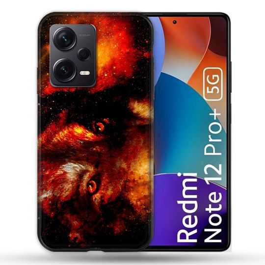 Coque Renforcée Pour Xiaomi Redmi Note 12 Pro Plus 5G Animal Loup Espace