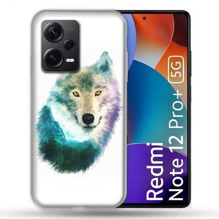 Coque Renforcée Pour Xiaomi Redmi Note 12 Pro Plus 5G Animal Loup Montagne