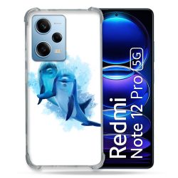 Coque Renforcée En Verre Trempé Pour Xiaomi Redmi Note 12 Pro 5G Animal Dauphin Duo