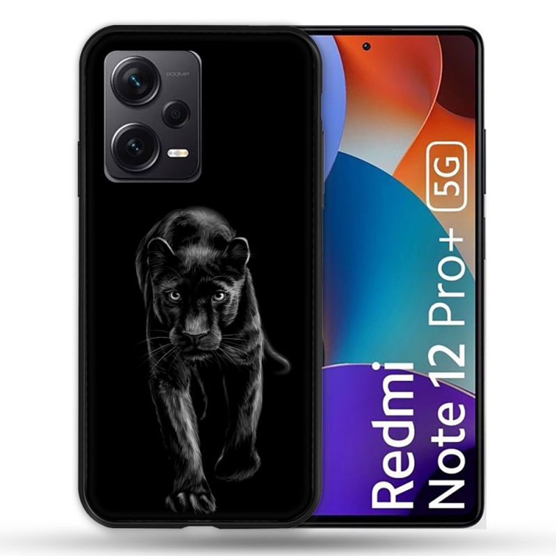 Coque Renforcée Pour Xiaomi Redmi Note 12 Pro Plus 5G Animal Panthère Noire
