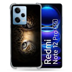 Coque Renforcée En Verre Trempé Pour Xiaomi Redmi Note 12 Pro 5G Animal Leopard Yeux